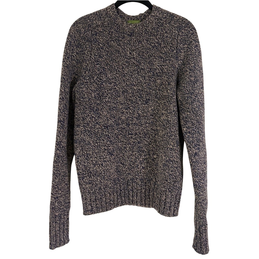 Sid Mashburn Mens Blue Marled Lambswool Blend Crew Sweater S63953 Fisherman Crew